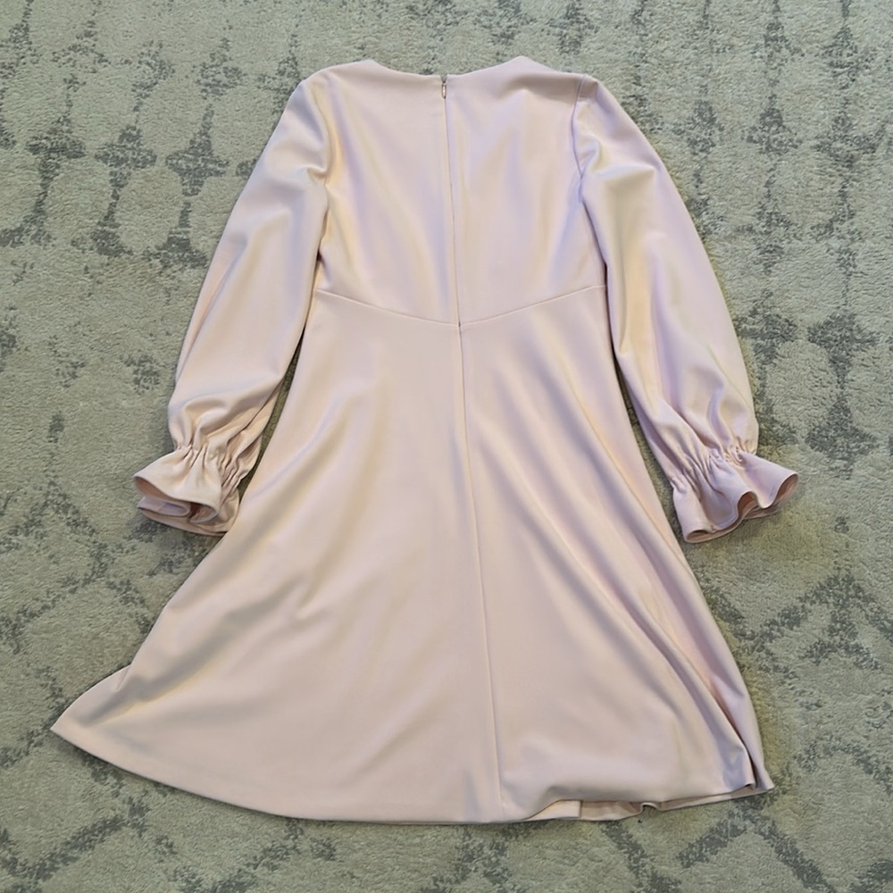 Calvin Klein long sleeve ruffle dress in pink. - Picture 4 of 5